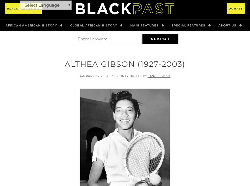 Black Past: Gibson, Althea Handout Black Past: Gibson, Althea Handout