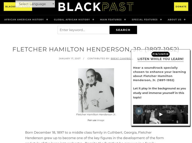 Black Past: Henderson, Fletcher Hamilton, Jr. Handout Black Past: Henderson, Fletcher Hamilton, Jr. Handout