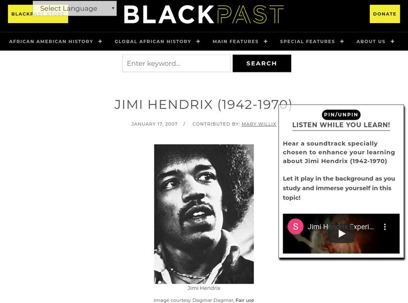 Black Past: Hendrix, Jimi Handout Black Past: Hendrix, Jimi Handout