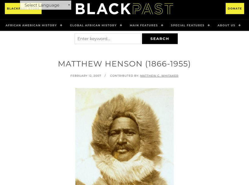 Black Past: Henson, Matthew Handout Black Past: Henson, Matthew Handout