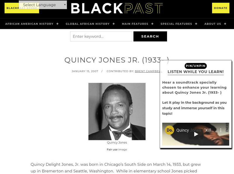 Black Past: Jones, Quincy Handout Black Past: Jones, Quincy Handout