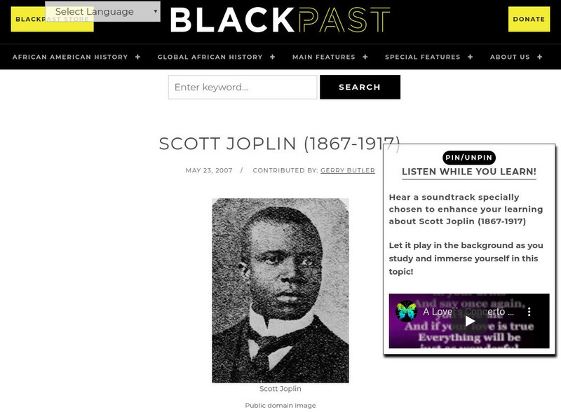Black Past: Joplin, Scott Handout Black Past: Joplin, Scott Handout