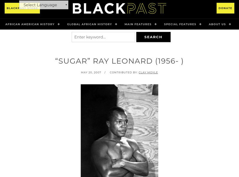 Black Past: Leonard, "Sugar" Ray Handout Black Past: Leonard, "Sugar" Ray Handout