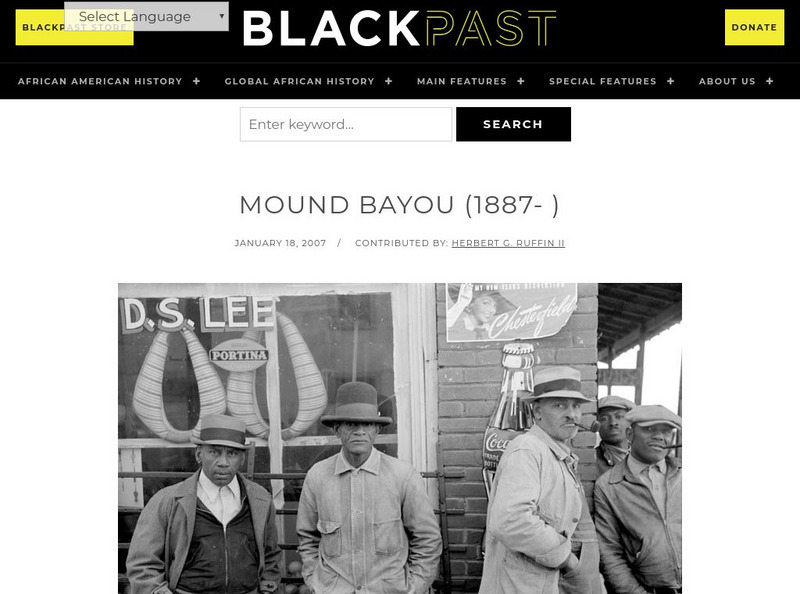 Black Past: Mound Bayou Handout Black Past: Mound Bayou Handout