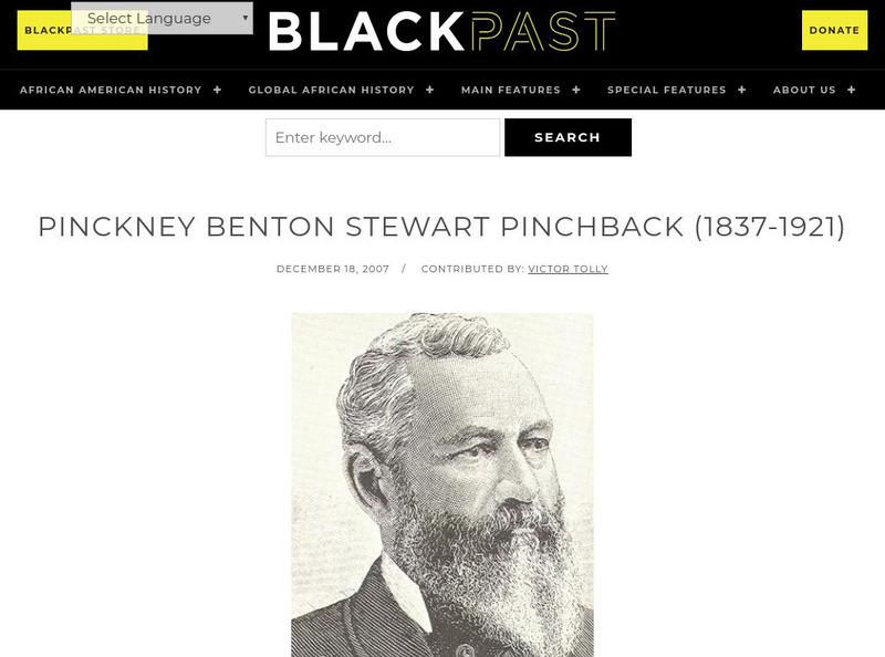 Black Past: Pinckney Benton Stewart Pinchback Handout Black Past: Pinckney Benton Stewart Pinchback Handout
