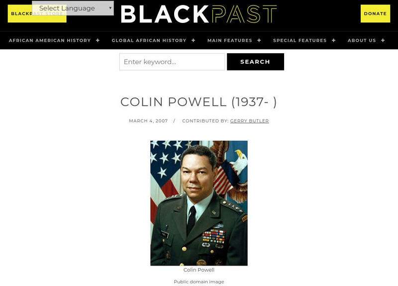 Black Past: Powell, Colin Handout Black Past: Powell, Colin Handout