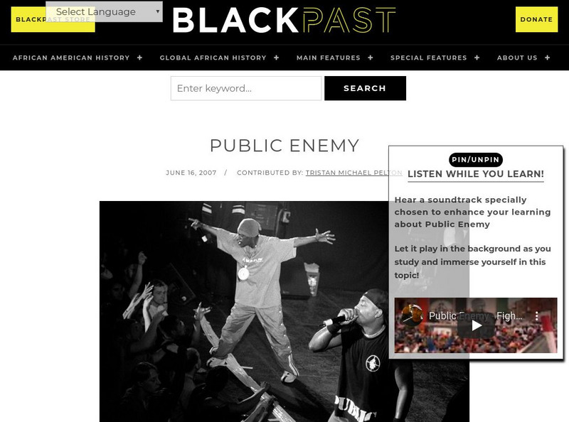 Black Past: Public Enemy Handout Black Past: Public Enemy Handout