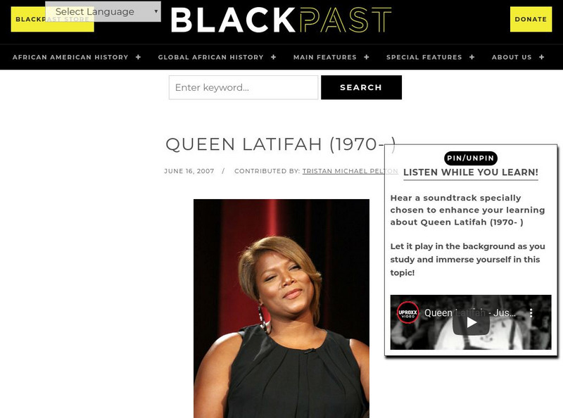 Black Past: Queen Latifah Handout Black Past: Queen Latifah Handout