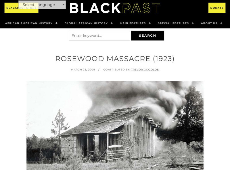 Black Past: Rosewood Massacre (1923) Handout Black Past: Rosewood Massacre (1923) Handout