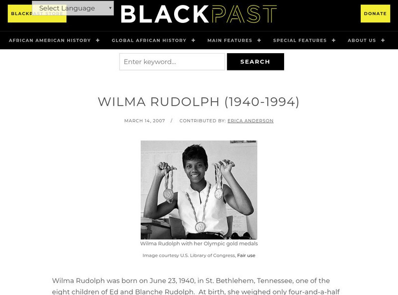 Black Past: Rudolph, Wilma Handout Black Past: Rudolph, Wilma Handout