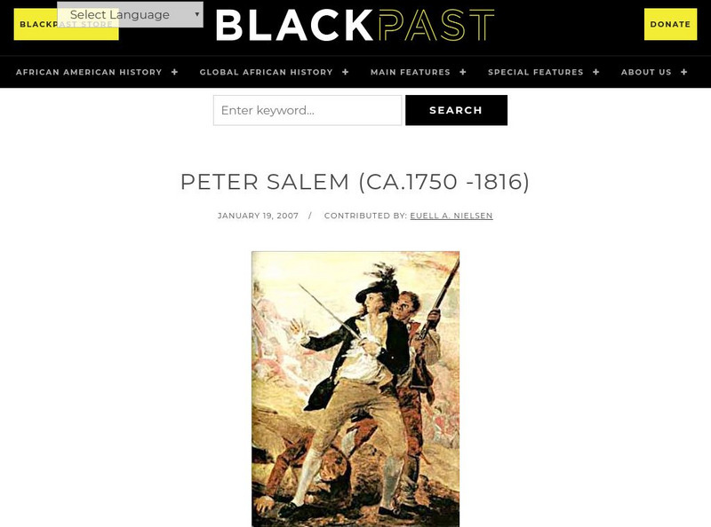 Black Past: Salem, Peter (Ca. 1750 1816) Handout Black Past: Salem, Peter (Ca. 1750 1816) Handout
