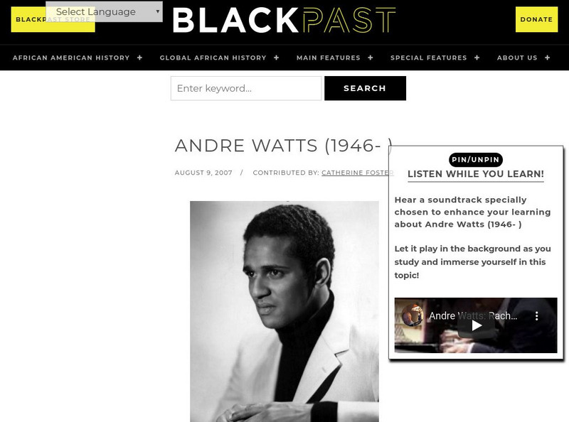 Black Past: Watts, Andre Handout Black Past: Watts, Andre Handout