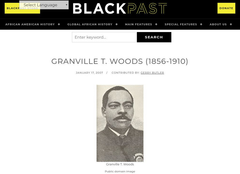 Black Past: Woods, Granville T. Handout Black Past: Woods, Granville T. Handout