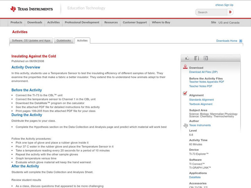 Texas Instruments: Insulating Against the Cold Activity Texas Instruments: Insulating Against the Cold Activity