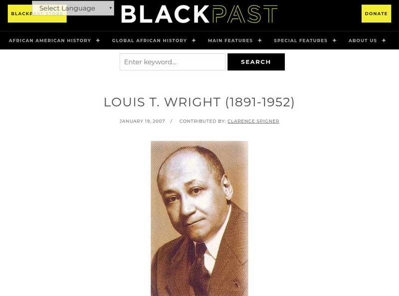 Black Past: Wright, Louis T. Handout