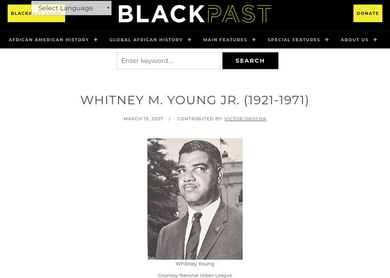 Black Past: Whitney Young, Jr. Handout Black Past: Whitney Young, Jr. Handout