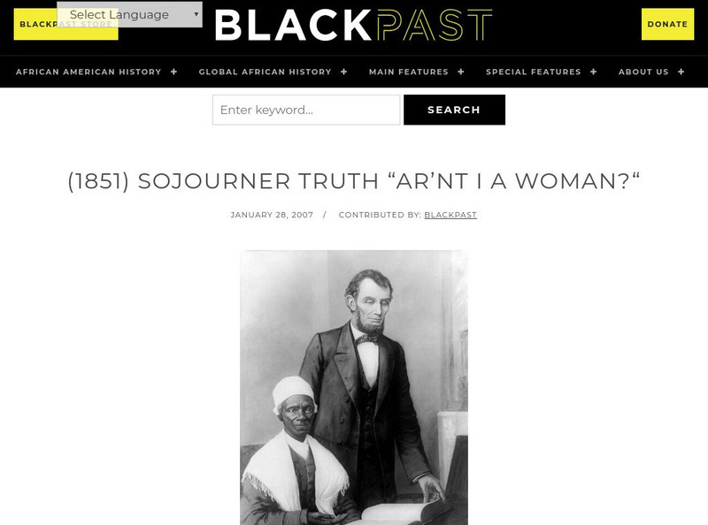 Black Past: Ain't I a Woman? Website Black Past: Ain't I a Woman? Website