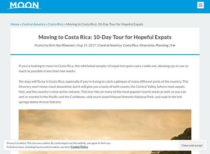 Moon Travel Planner: Costa Rica Website Moon Travel Planner: Costa Rica Website