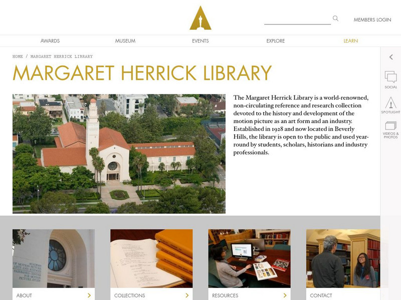 Oscars Official Site: Margaret Herrick Library Website Oscars Official Site: Margaret Herrick Library Website