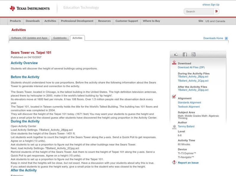 Texas Instruments: Sears Tower vs. Taipei 101 Activity Texas Instruments: Sears Tower vs. Taipei 101 Activity