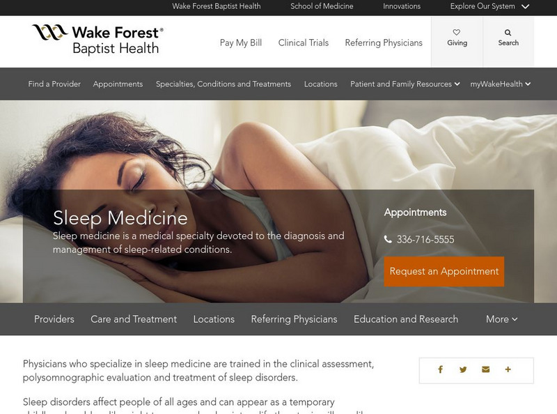 Wake Forest University Baptist Medical Center: Sleepwalking Activity Wake Forest University Baptist Medical Center: Sleepwalking Activity