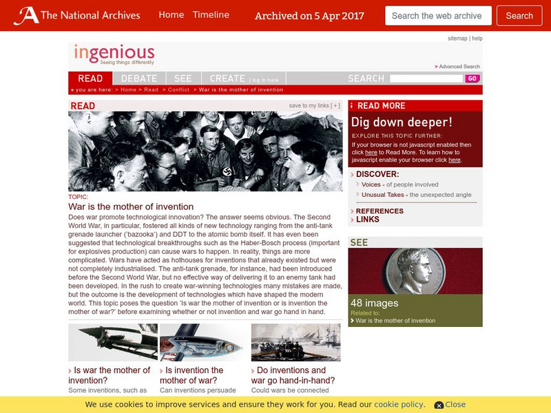 Ingenious: War Is the Mother of Invention Article Ingenious: War Is the Mother of Invention Article