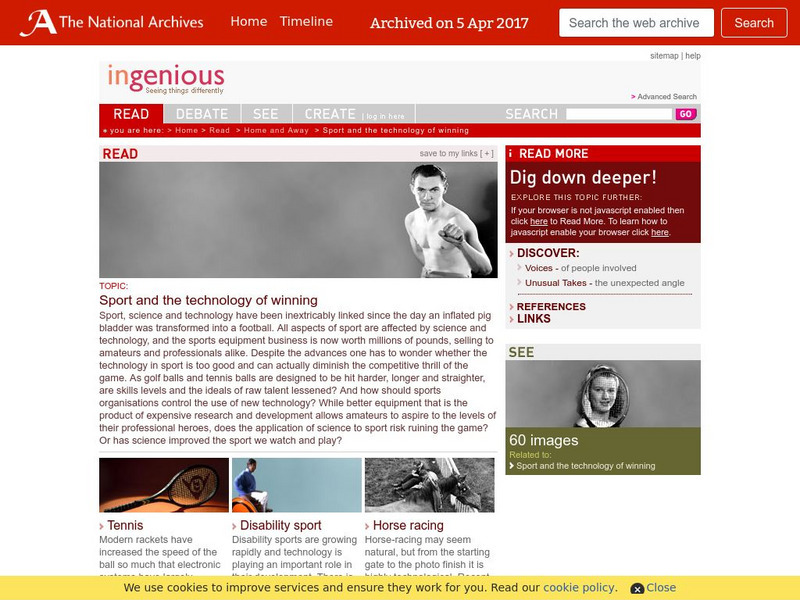 Ingenious: Sport and the Technology of Winning Website Ingenious: Sport and the Technology of Winning Website