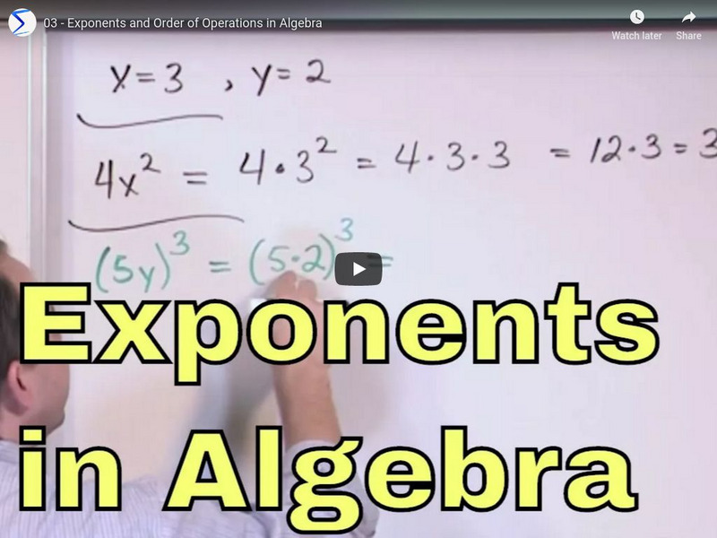 Math tutor dvd exponents and order of operations in algebra
