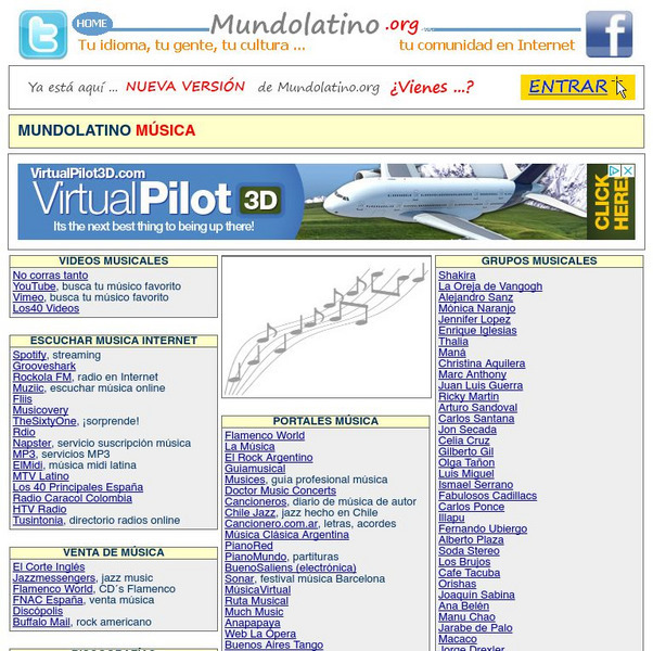 Mundo Latino: Seccion De Musica Website Mundo Latino: Seccion De Musica Website