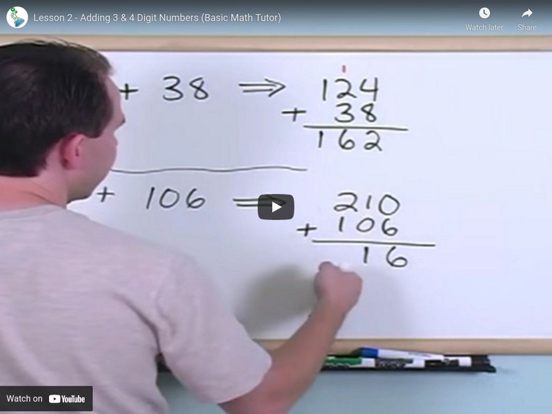 Math Tutor Dvd: Lesson 2 Adding 3 & 4 Digit Numbers Instructional Video