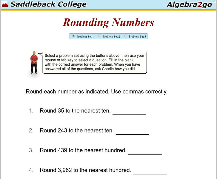 Algebra2go: Rounding Numbers Problem Sets Website