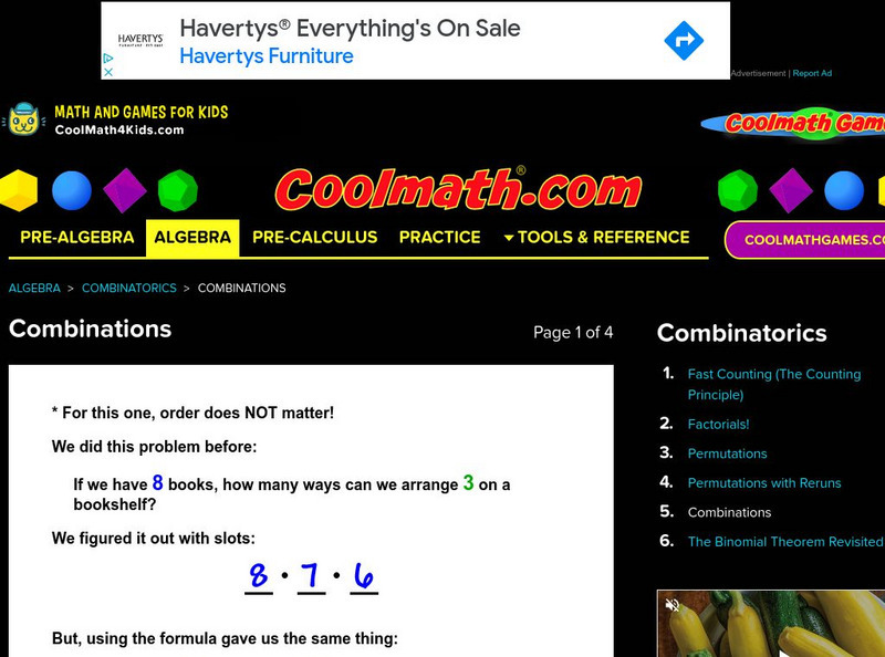 Coolmath: Combinations Activity Coolmath: Combinations Activity