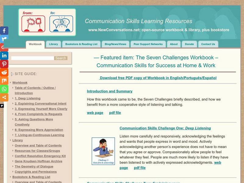 New Converstations: Seven Challenges Workbook: Communication Skills for Success Unit Plan New Converstations: Seven Challenges Workbook: Communication Skills for Success Unit Plan