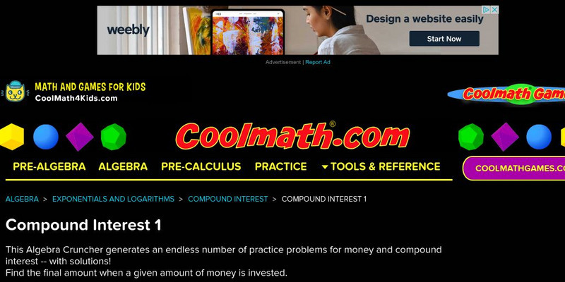 Coolmath: Compound Interest 1 Practice Activity Coolmath: Compound Interest 1 Practice Activity