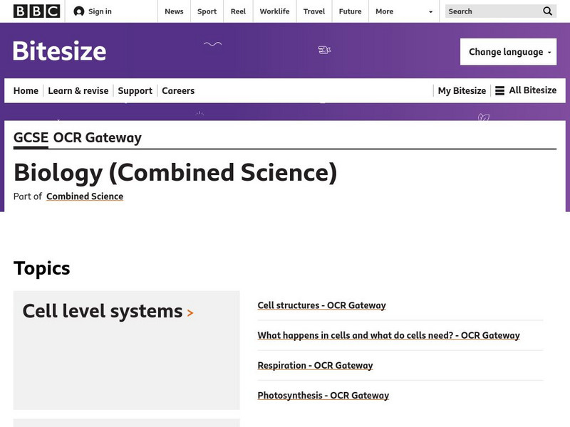 Bbc gcse bitesize biology combined science unit plan for 9th 10th