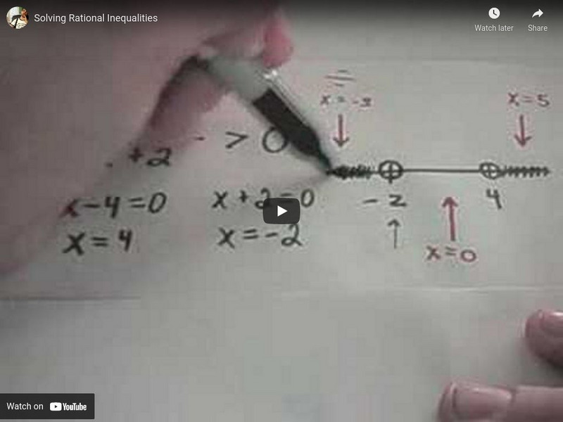Patrick Jmt: Rational Inequalities: Solving Instructional Video Patrick Jmt: Rational Inequalities: Solving Instructional Video