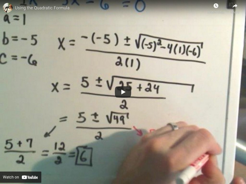 Patrick Jmt: Quadratic Formula Instructional Video