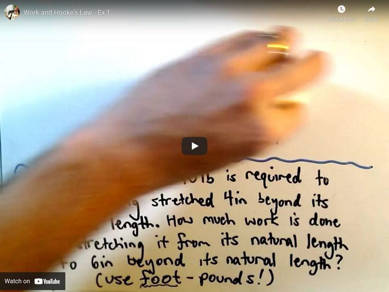 Patrick Jmt: Work and Hooke's Law Ex 1 Instructional Video