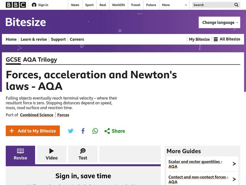 Bbc: Gcse Bitesize: Forces, Acceleration and Newton's Laws Aqa Unit Plan Bbc: Gcse Bitesize: Forces, Acceleration and Newton's Laws Aqa Unit Plan
