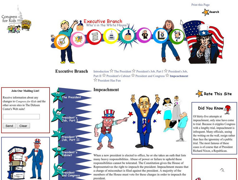 Congress for Kids: Impeachment Website