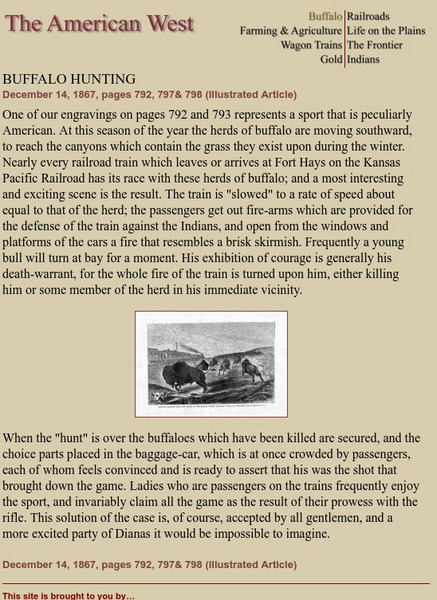 Harpweek: The American West: Buffalo Hunting Article Harpweek: The American West: Buffalo Hunting Article