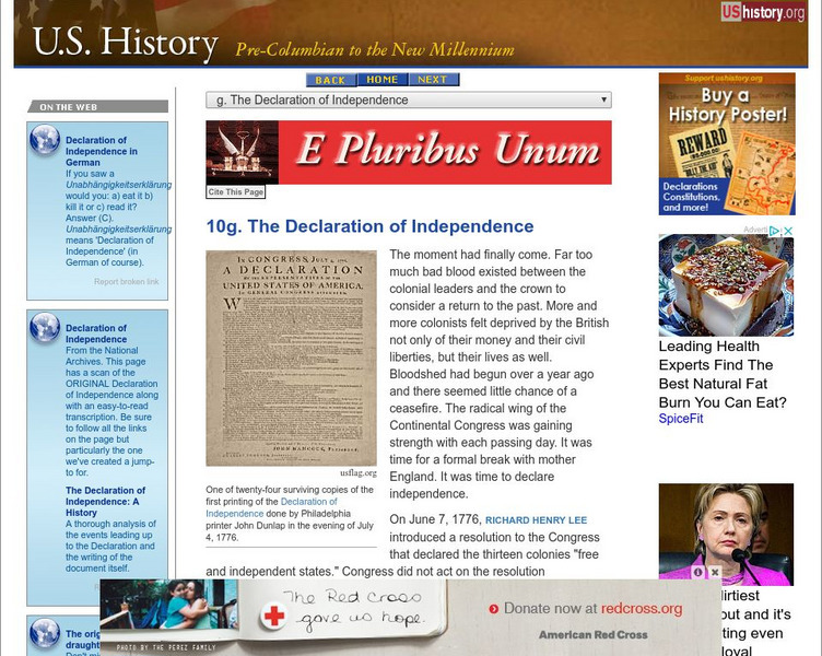U.s. History: Declaration of Independence Website U.s. History: Declaration of Independence Website