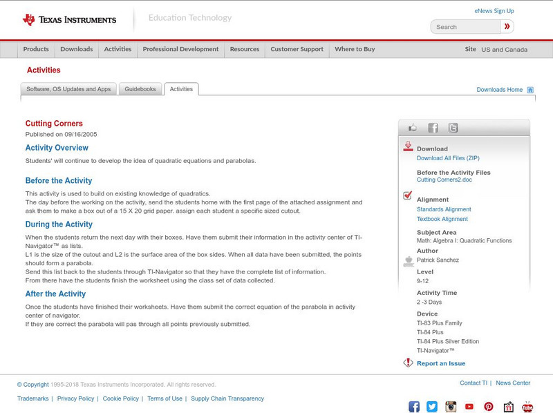 Texas Instruments: Cutting Corners Activity Texas Instruments: Cutting Corners Activity