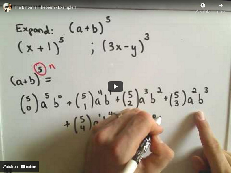 Patrick Jmt: Binomial Theorem Example 1 Instructional Video