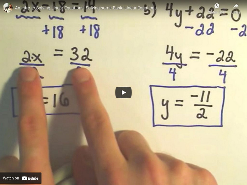 Patrick Jmt: An Intro to Solving Linear Equations Instructional Video Patrick Jmt: An Intro to Solving Linear Equations Instructional Video