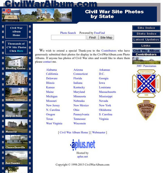 Civil War Album: Civil War Site Photos by State Website