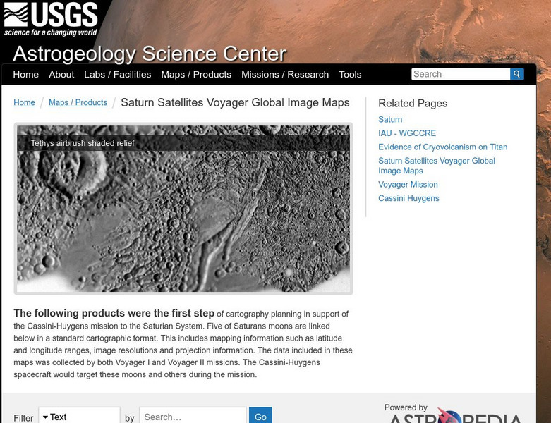 Us Geological Survey: Saturn Satellites Website