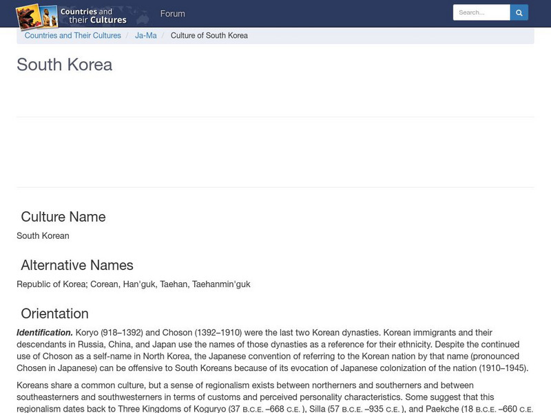 Countries and Their Cultures: South Korea Handout Countries and Their Cultures: South Korea Handout