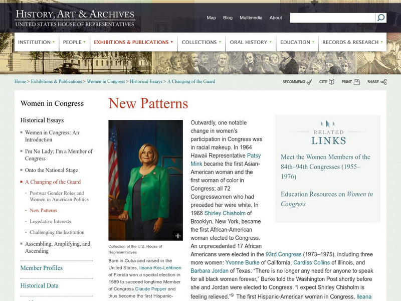 History, Art, and Archives: Us House of Representatives: New Patterns Website History, Art, and Archives: Us House of Representatives: New Patterns Website