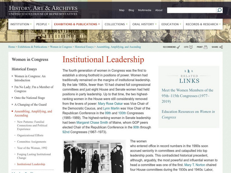History, Art, and Archives: Committee and Party Leadership Website History, Art, and Archives: Committee and Party Leadership Website